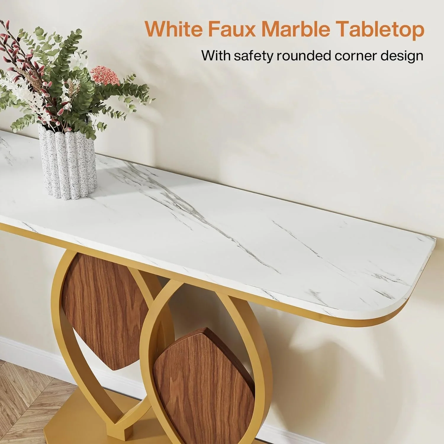Asa Modern Marble Narrow Entryway Table - Image 3
