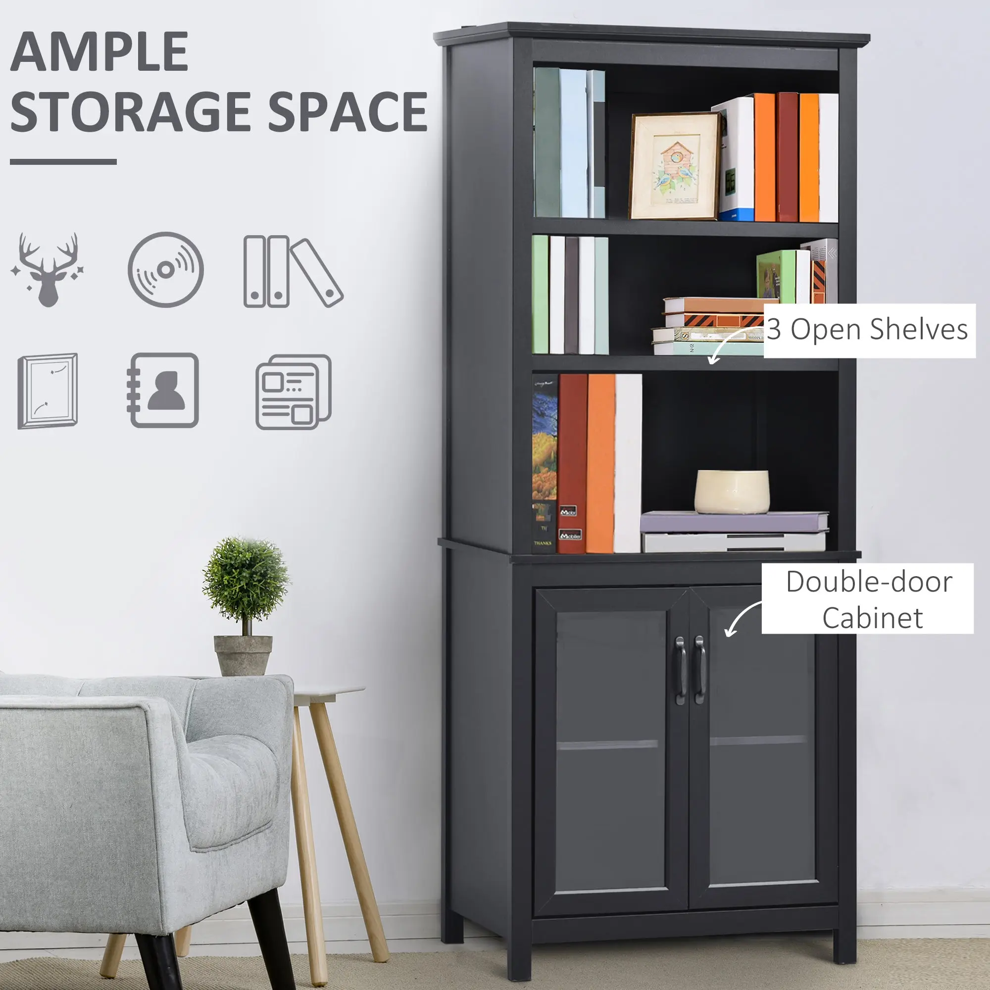 Ashley Bookcase Bookshelf Cabinet - Image 4