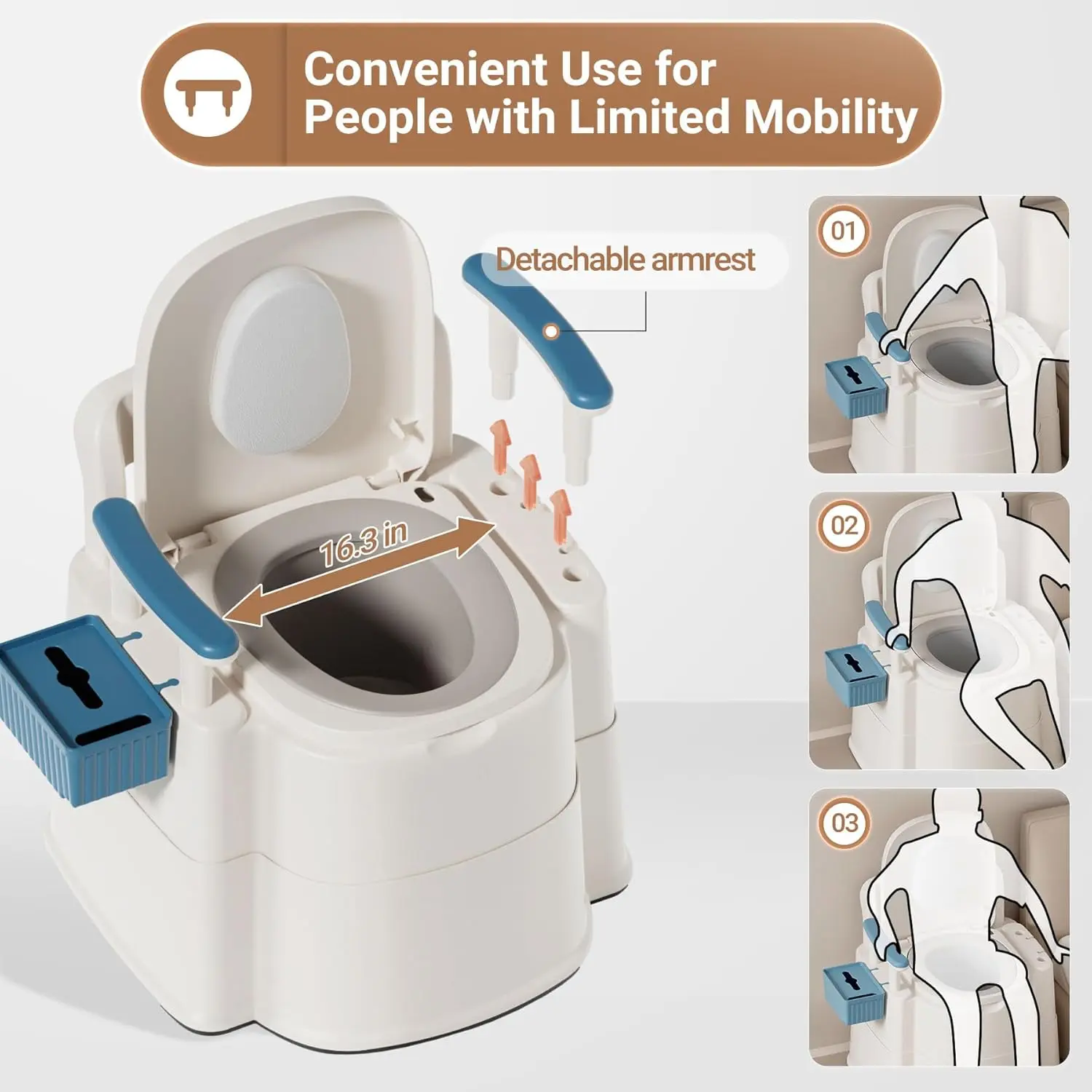 Ashton Adult's Bedside Commode Chair - Image 3
