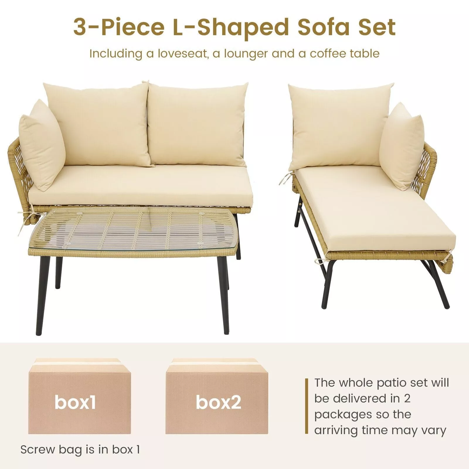 Astrid Outdoor Garden Corner Couch Set - Image 3