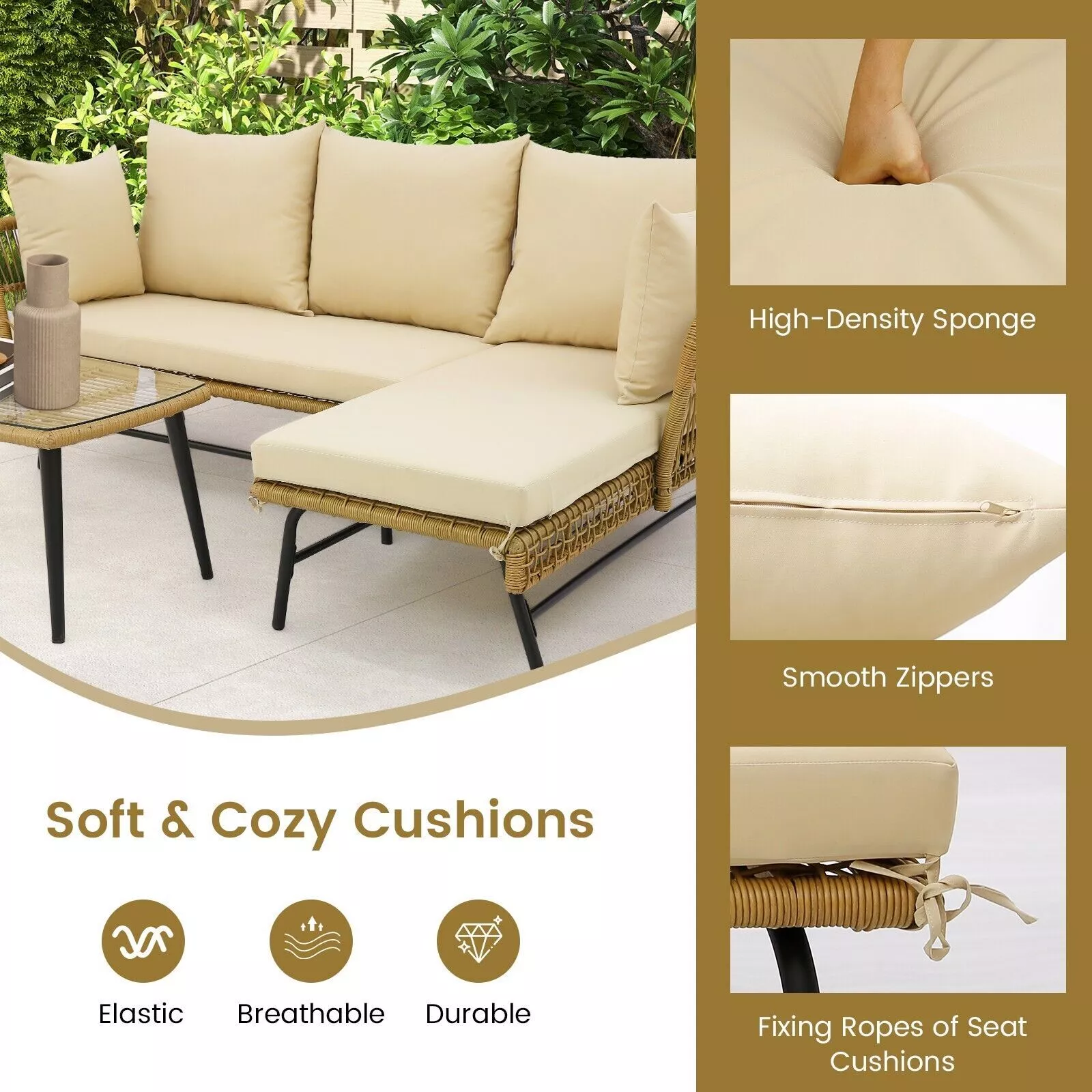 Astrid Outdoor Garden Corner Couch Set - Image 5