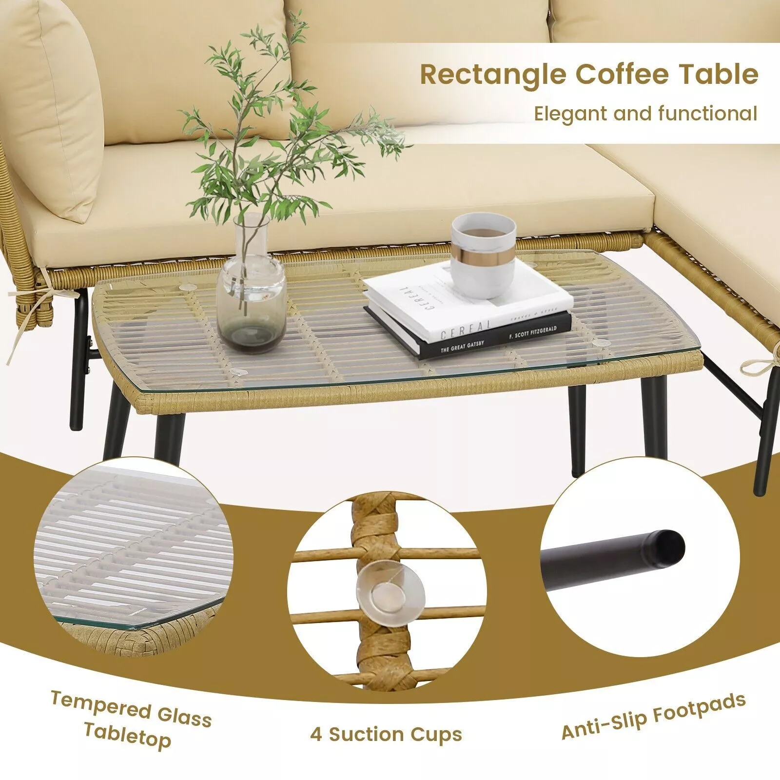 Astrid Outdoor Garden Corner Couch Set - Image 6
