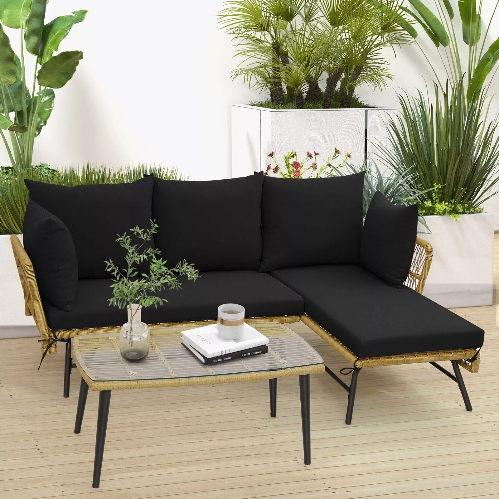 Astrid Outdoor Garden Corner Couch Set - Image 7