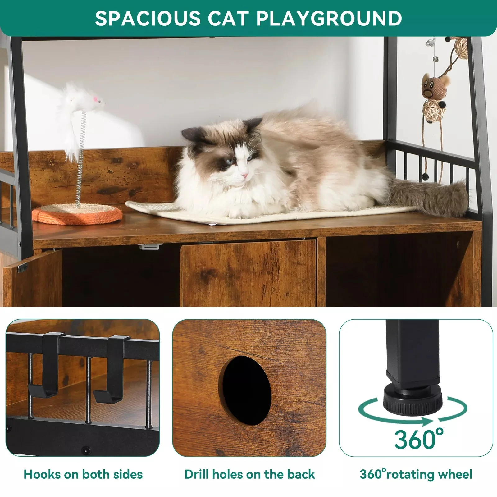 Autumn Cat Litter Box Enclosure Furniture - Image 3
