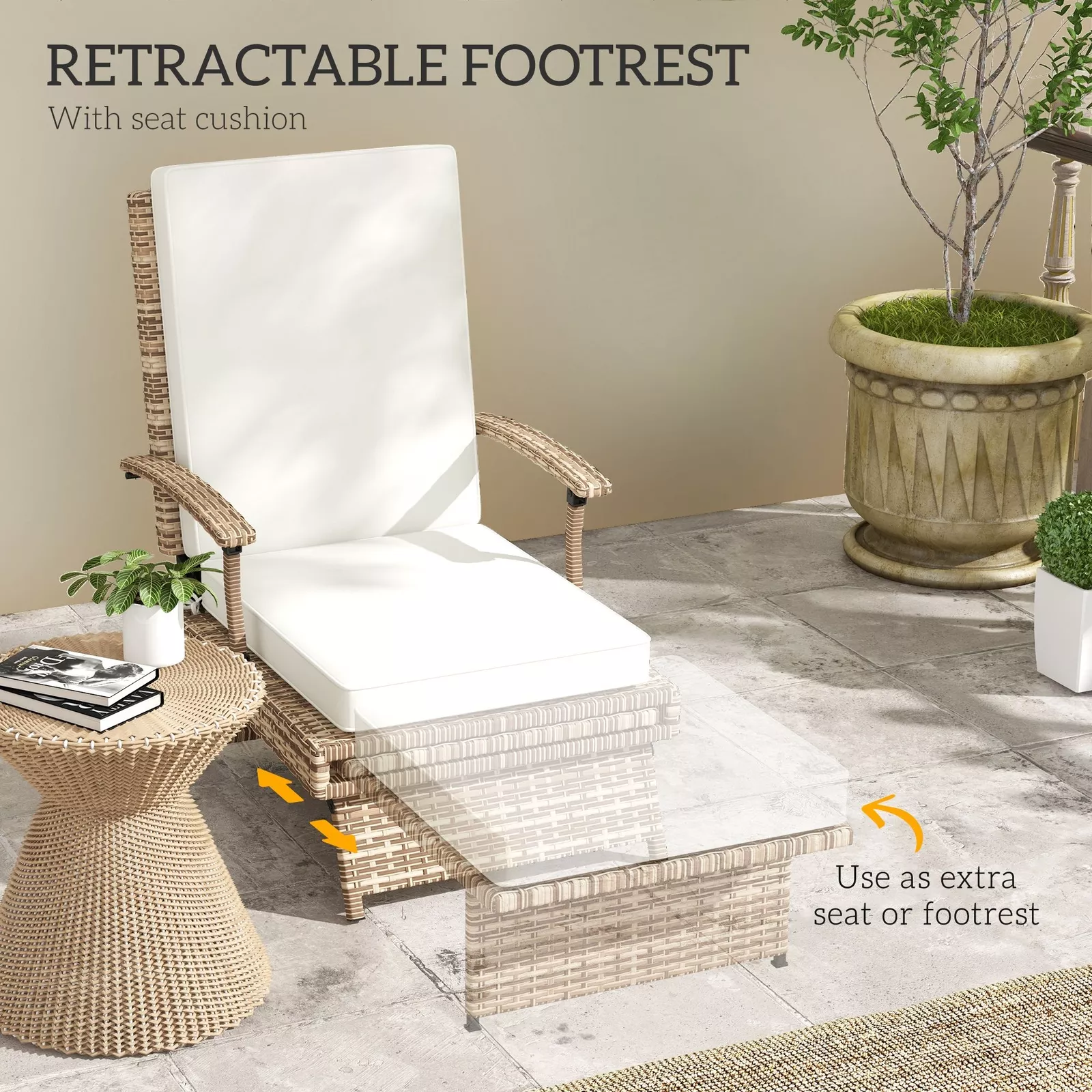 Aya Rattan Outdoor Lounge Chair - Image 4