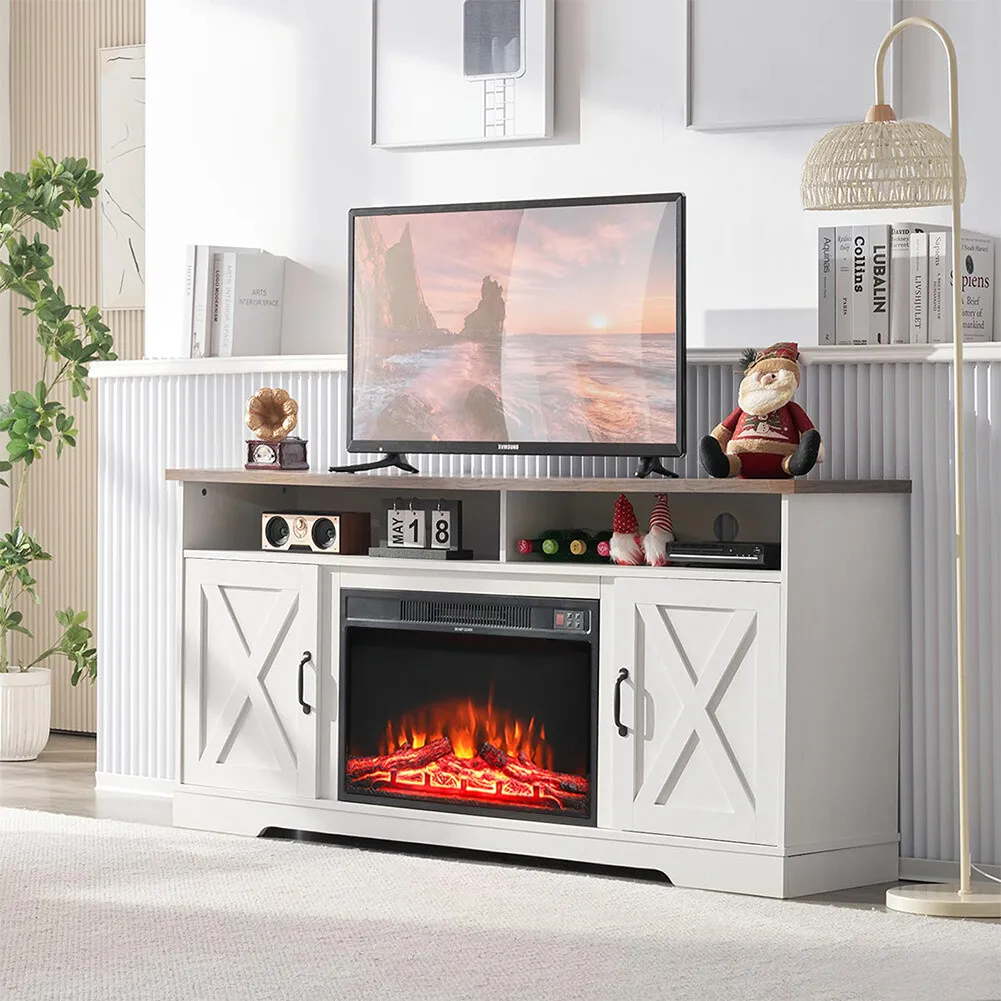 Bailey Farmhouse Fireplace TV Cabinet Stand