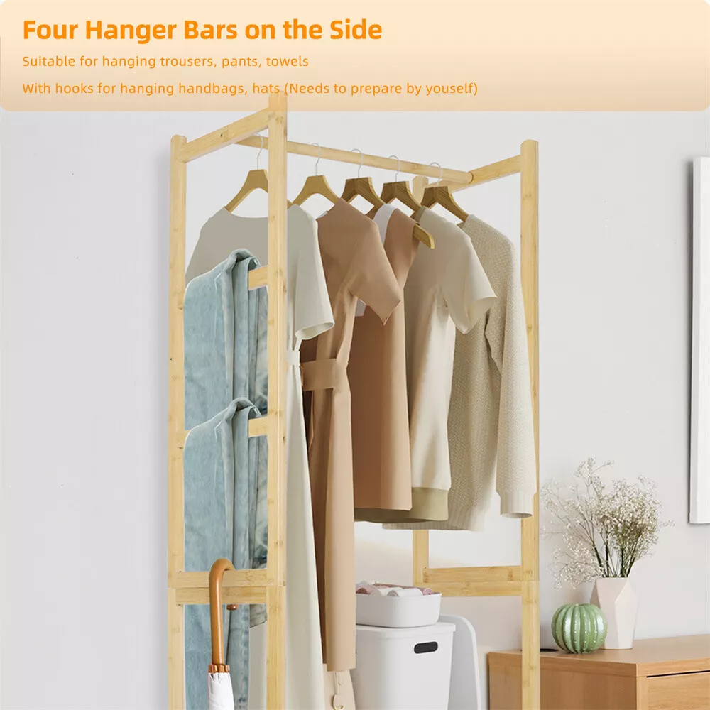 Bamboo Coat Stand With Shoe Rack - Image 6