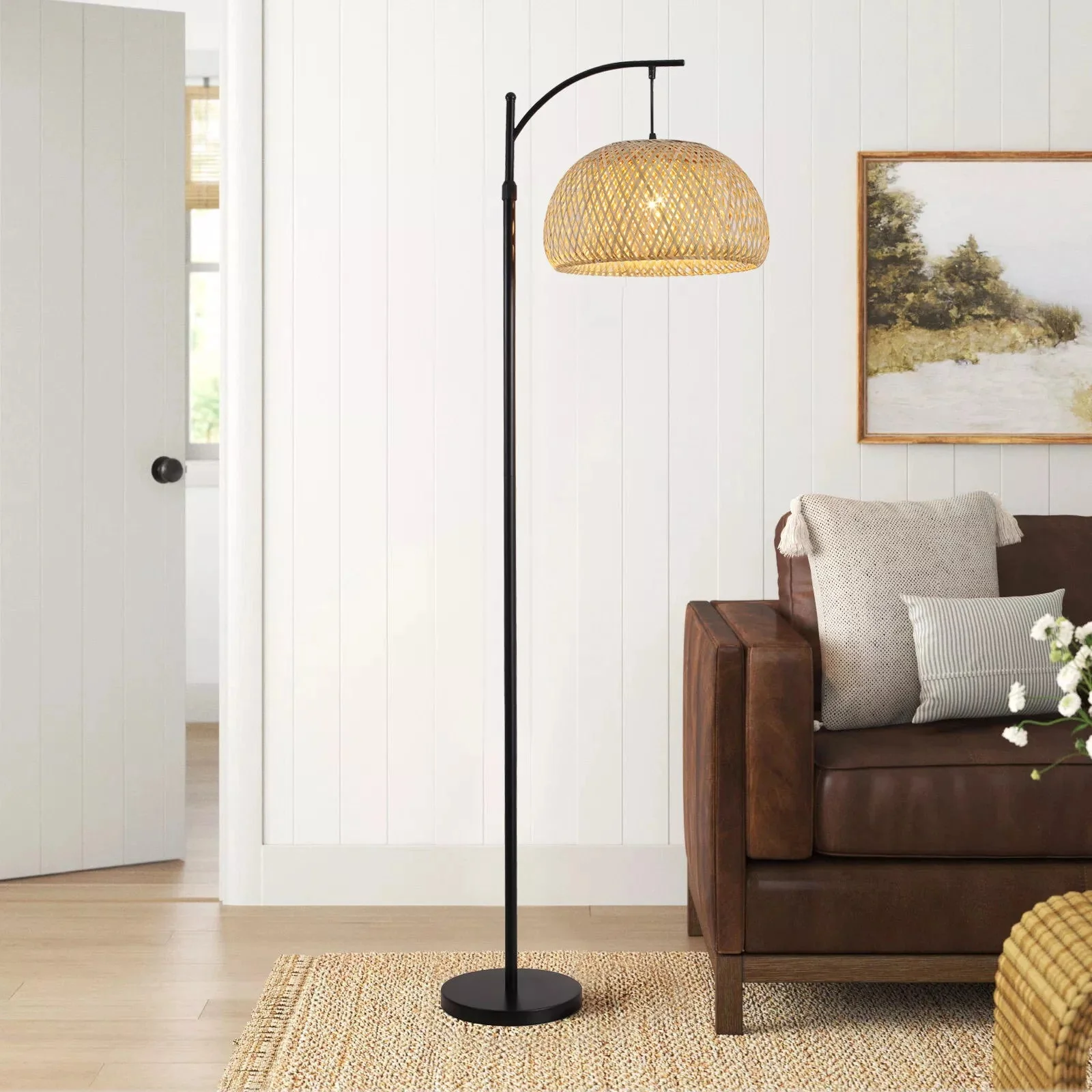 Bamboo Living Room Standing Floor Lamp - Image 2