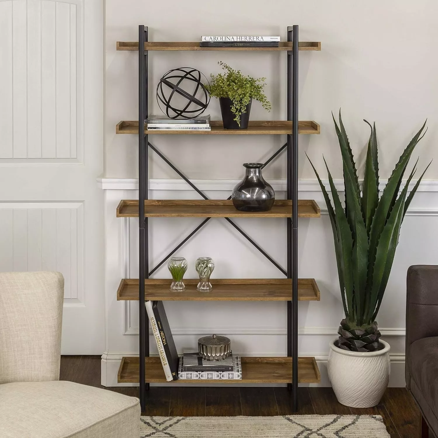 Barker Industrial Bookcase Bookshelf - Image 2