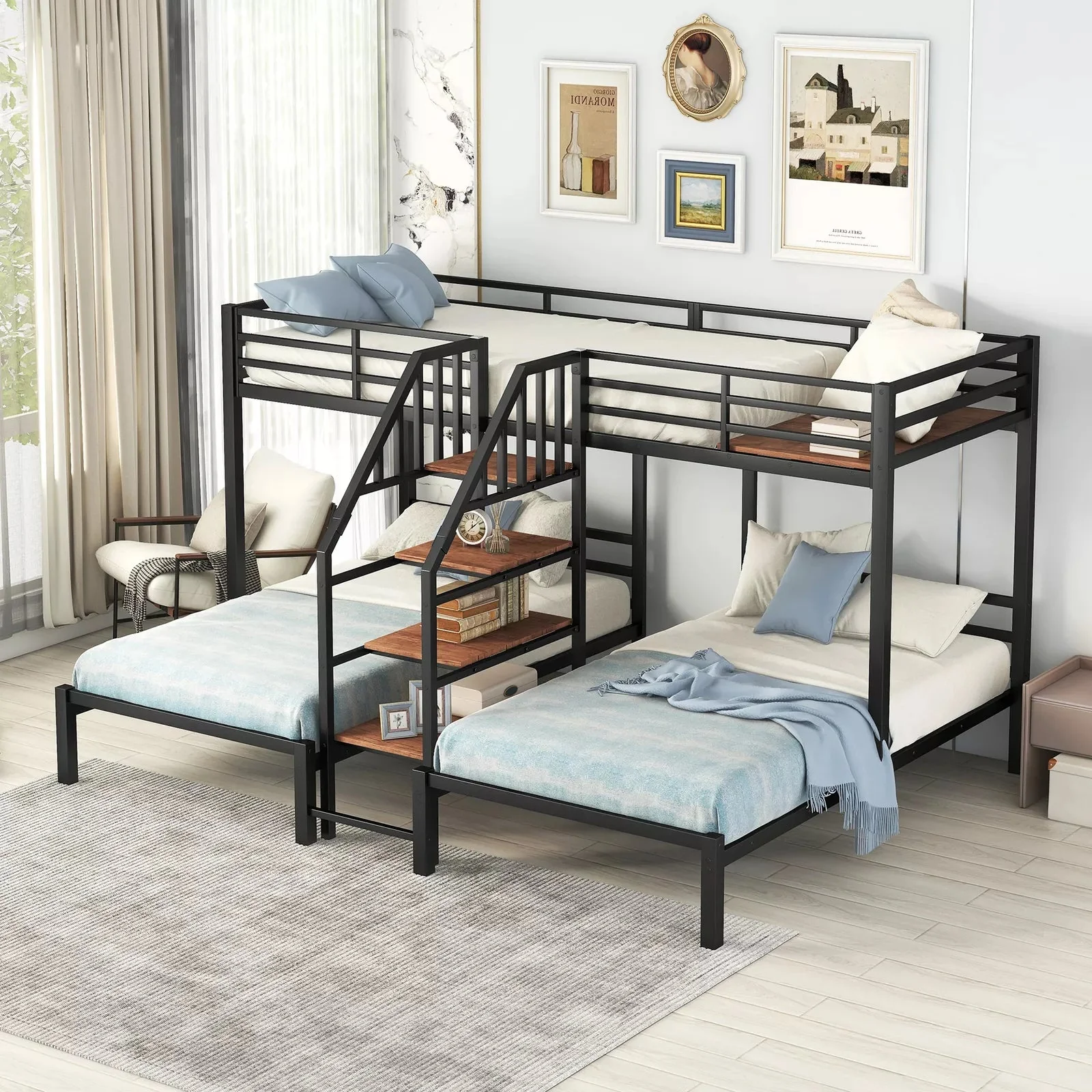 Barr Twin Over Full Adults Bunk Bed With Stairs - Image 2