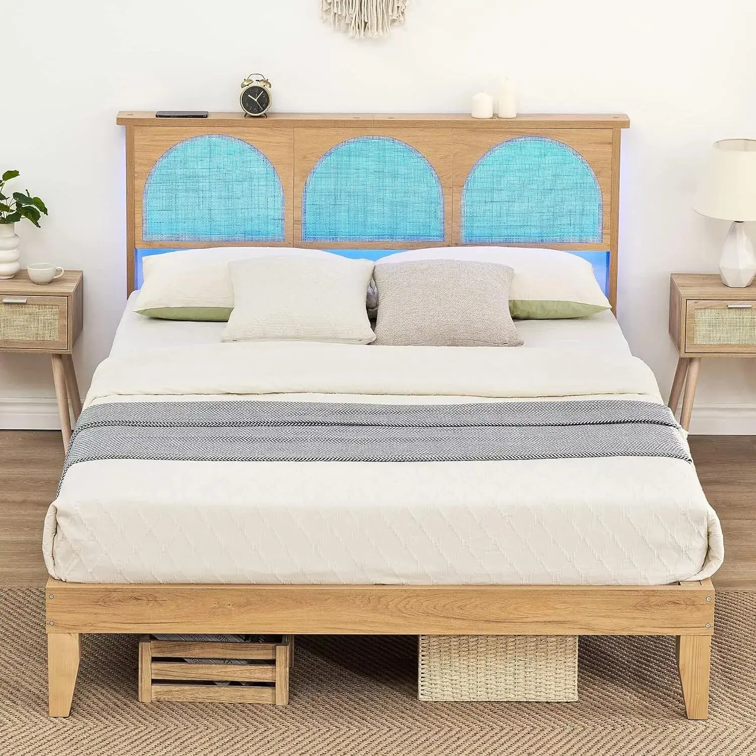 Jak Rattan Bed Frame With Light - Image 3