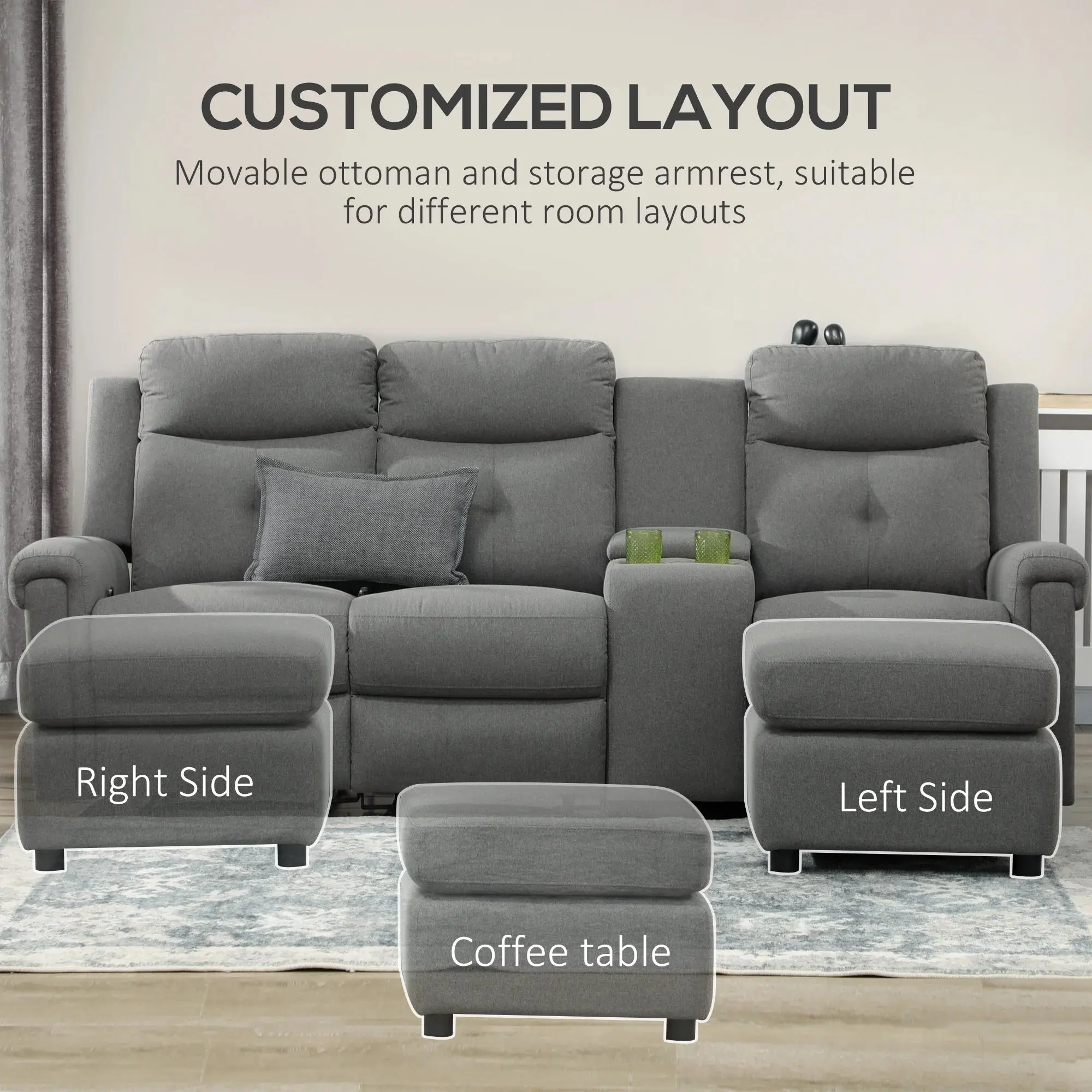Belle Reclining Sectional Couch - Image 7