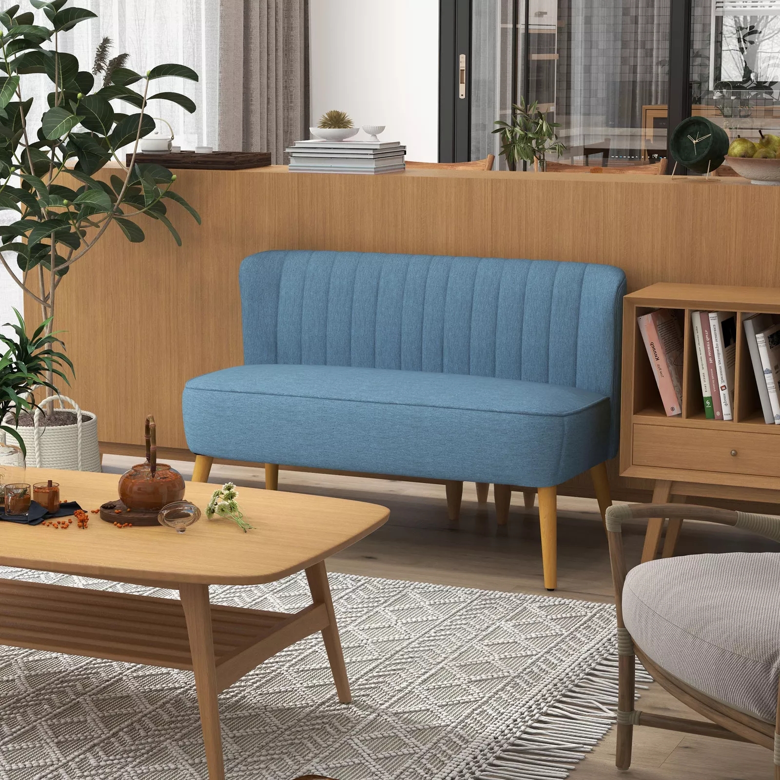Benton Linen Loveseat Sofa - Image 8