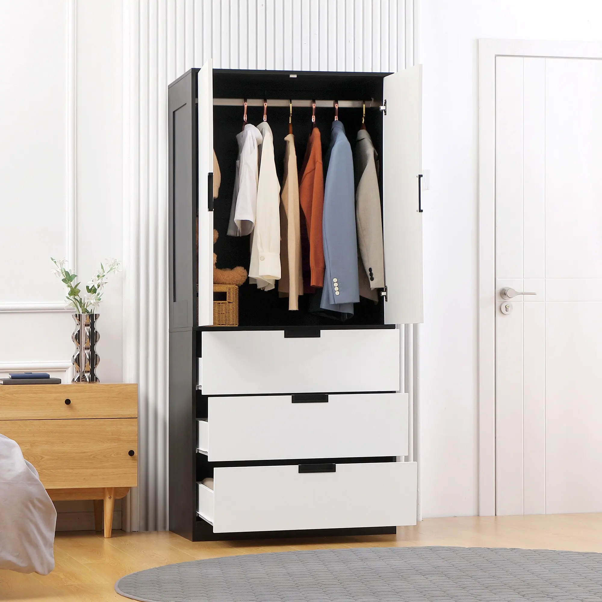 Bertha 2 Door Wardrobe With Drawers - Image 3