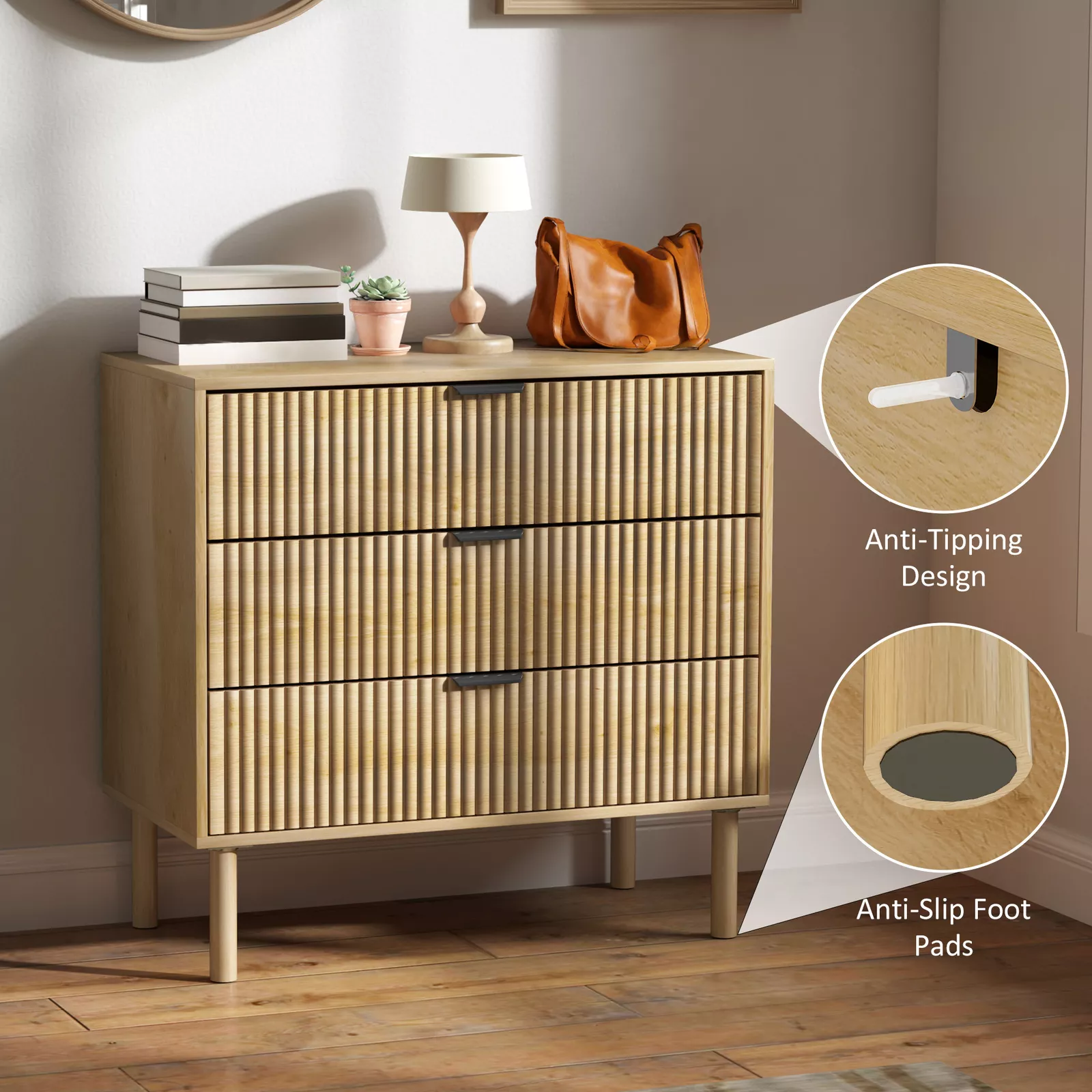 Bertha 3 Drawer Chest Dresser - Image 5