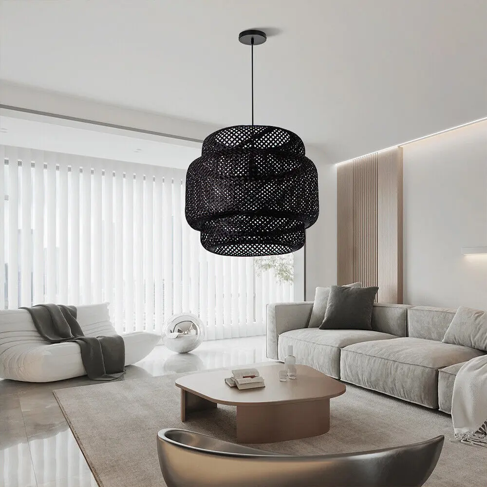 Black Bamboo Kitchen Pendant Light - Image 2