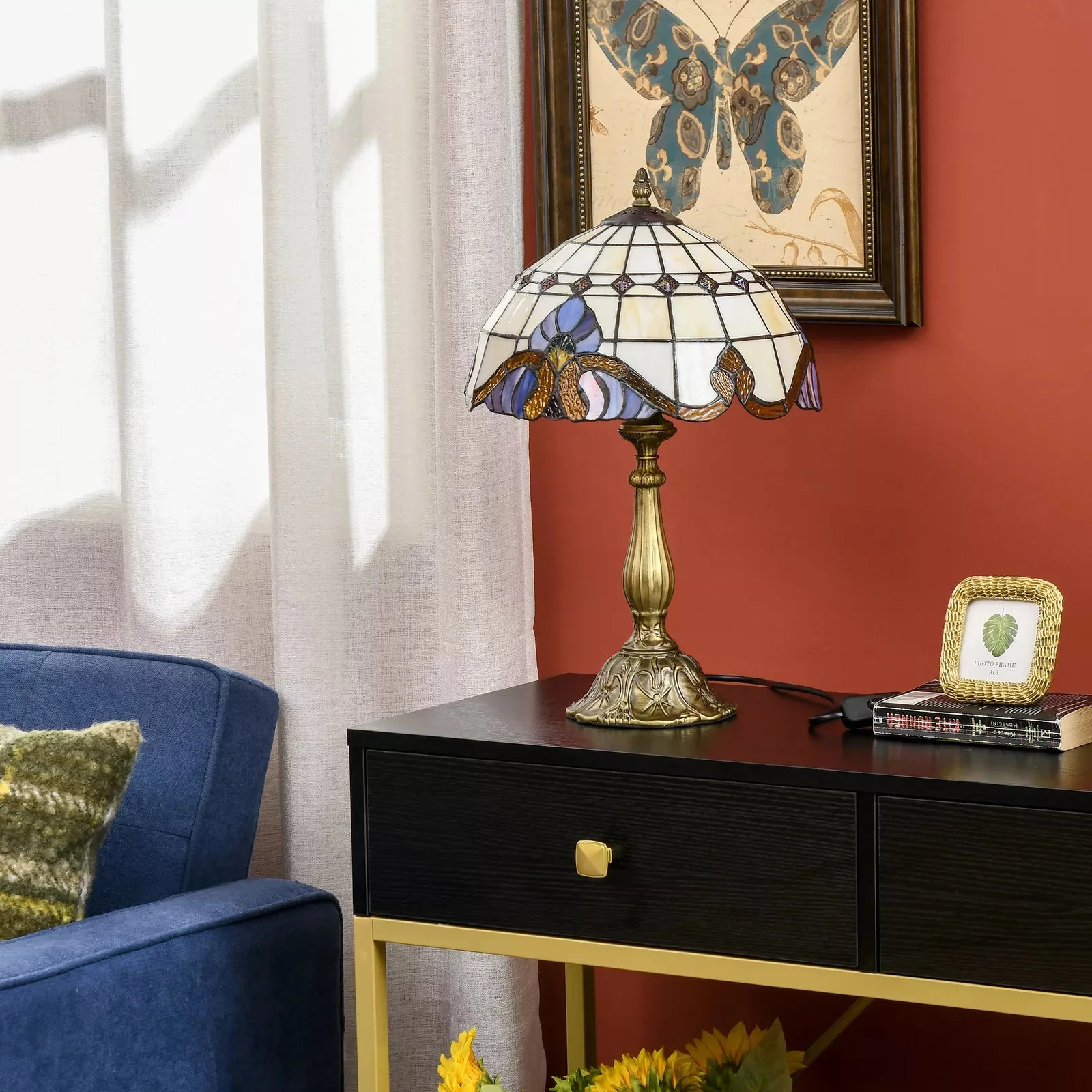 Blue Tiffany Table Lamp - Image 4
