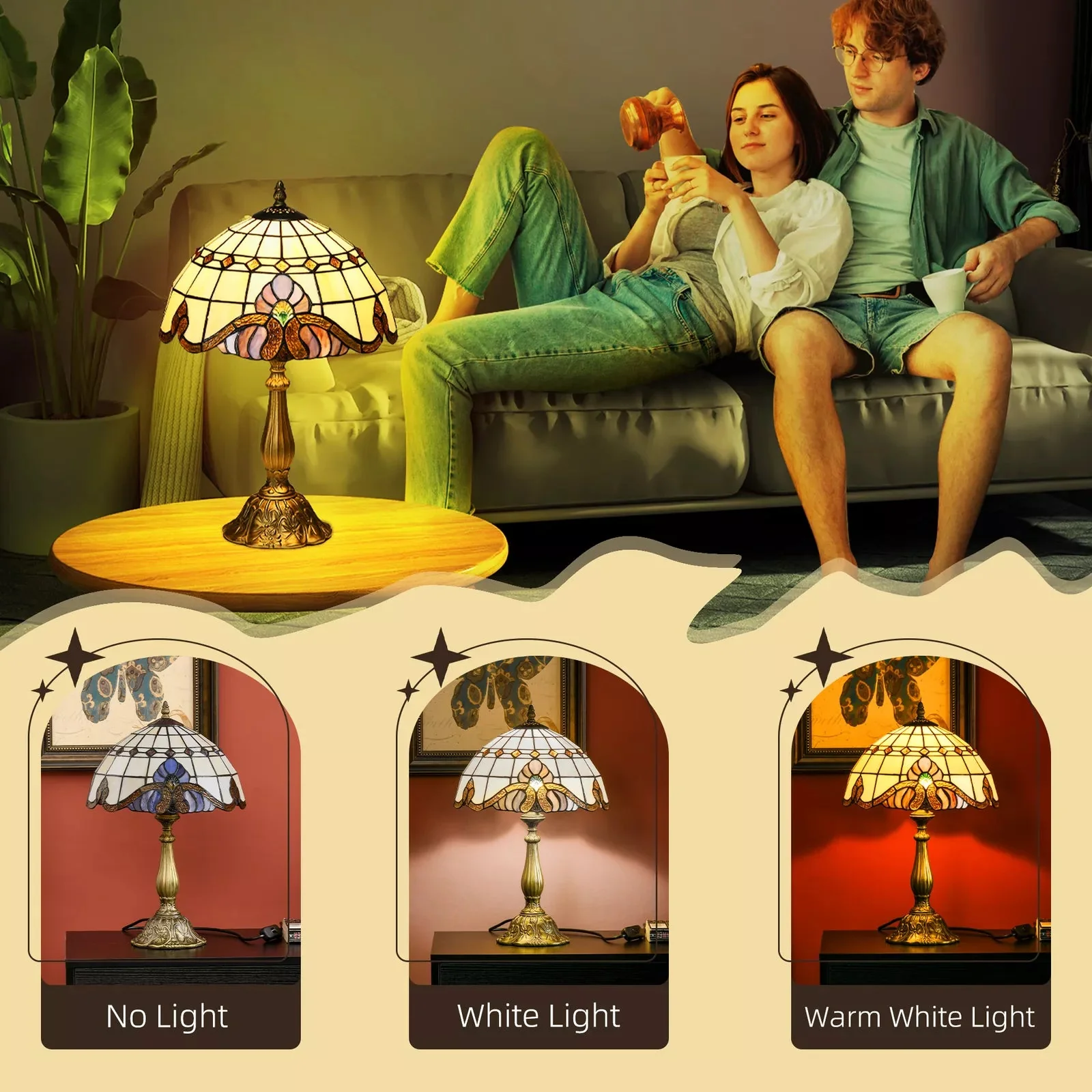 Blue Tiffany Table Lamp - Image 7