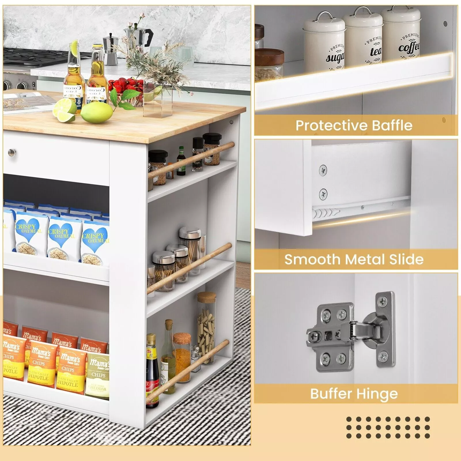 Bolton Kitchen Island With Seating - Image 5