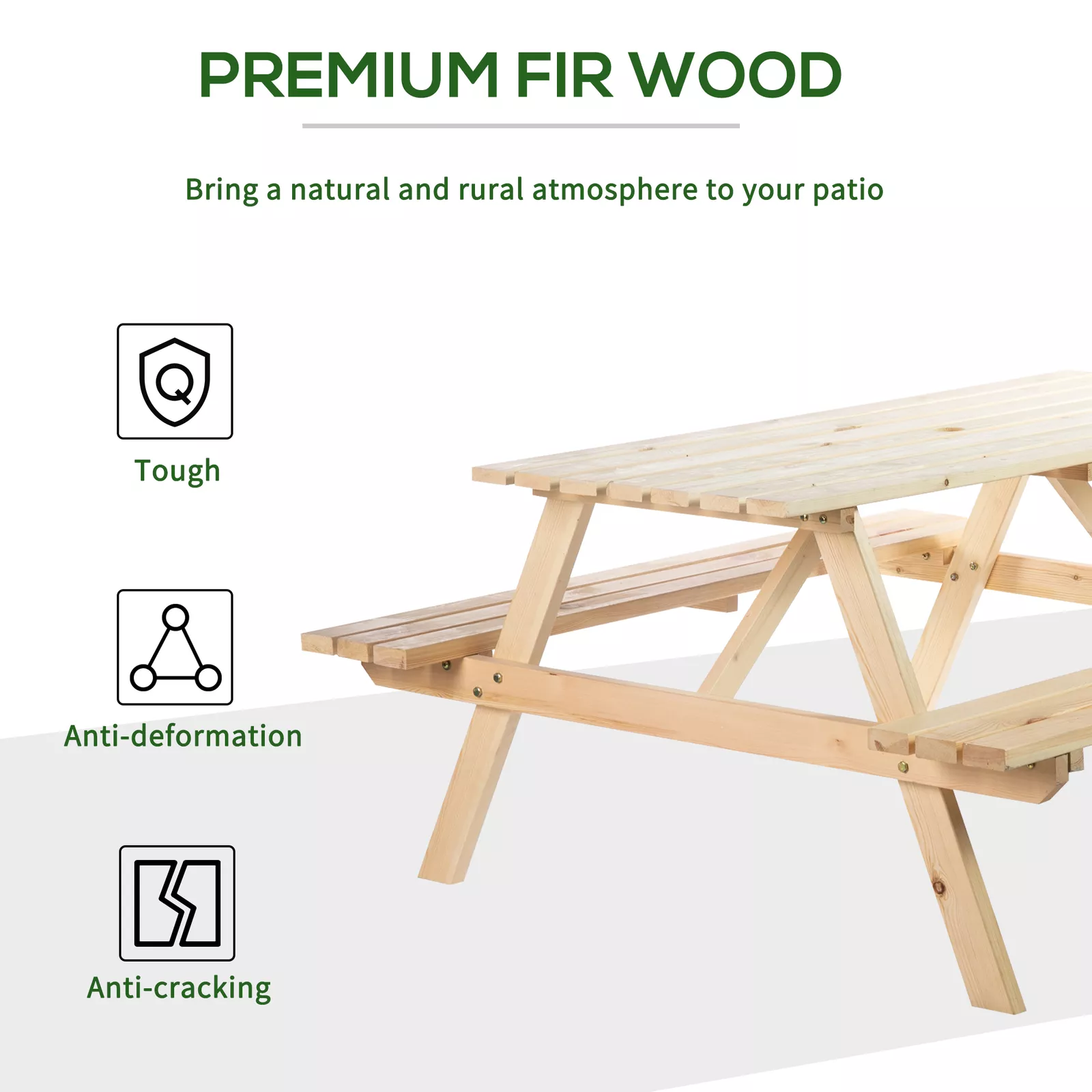 Bowen Picnic Bench Table - Image 4