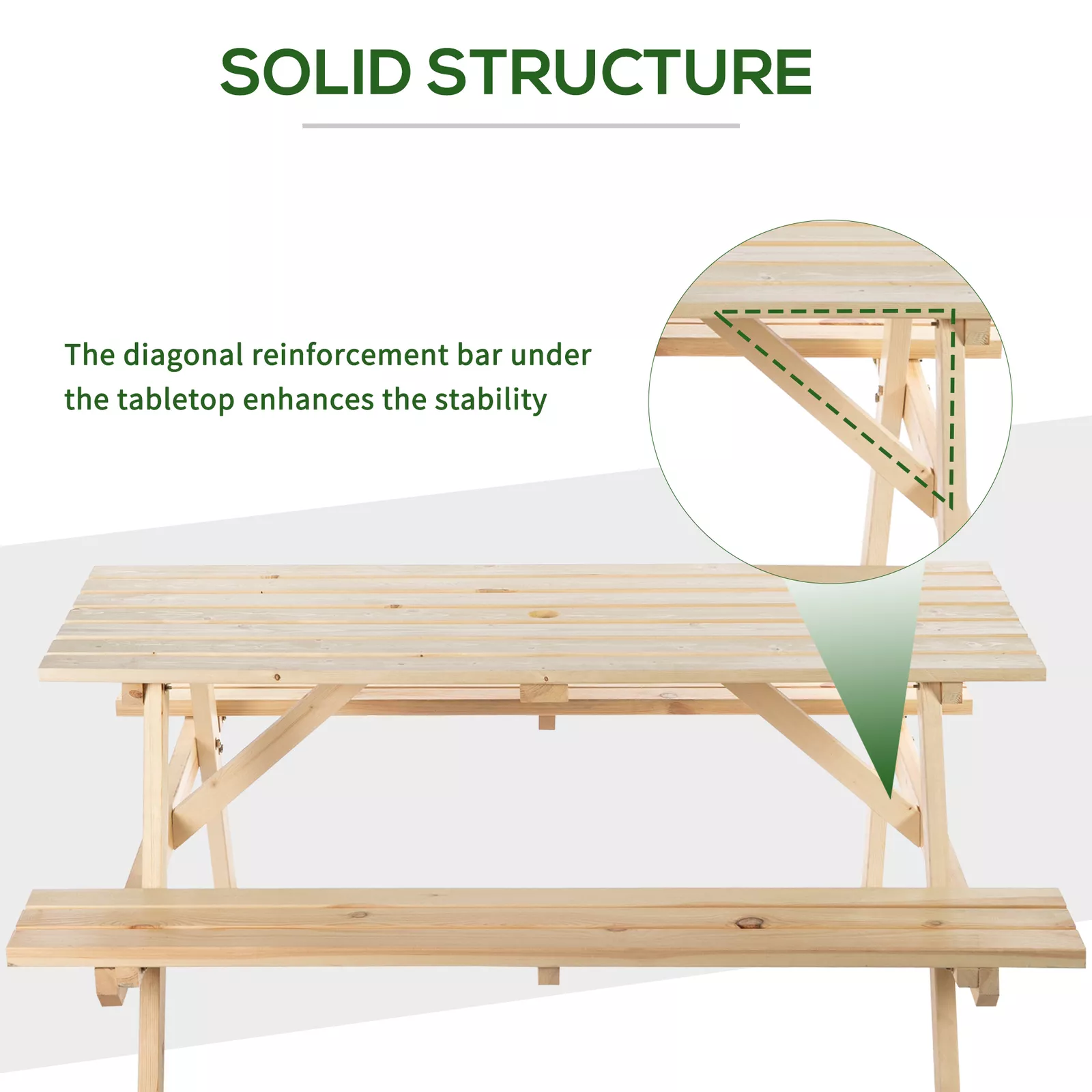 Bowen Picnic Bench Table - Image 5