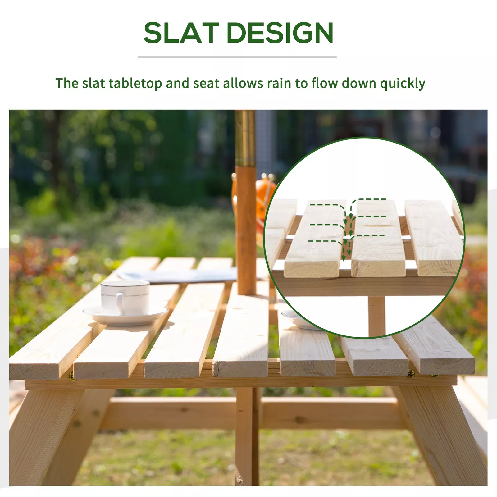 Bowen Picnic Bench Table - Image 6