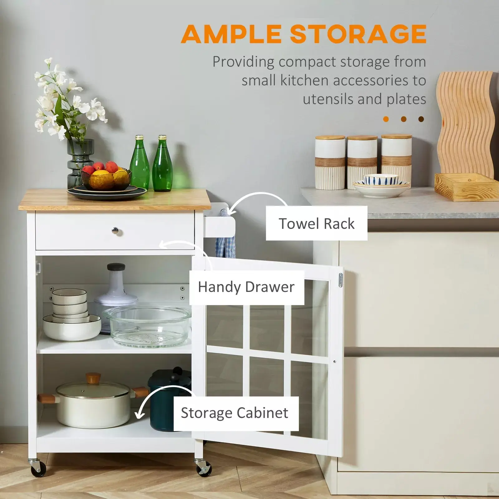 Boyd Small Rolling Kitchen Island - Image 6