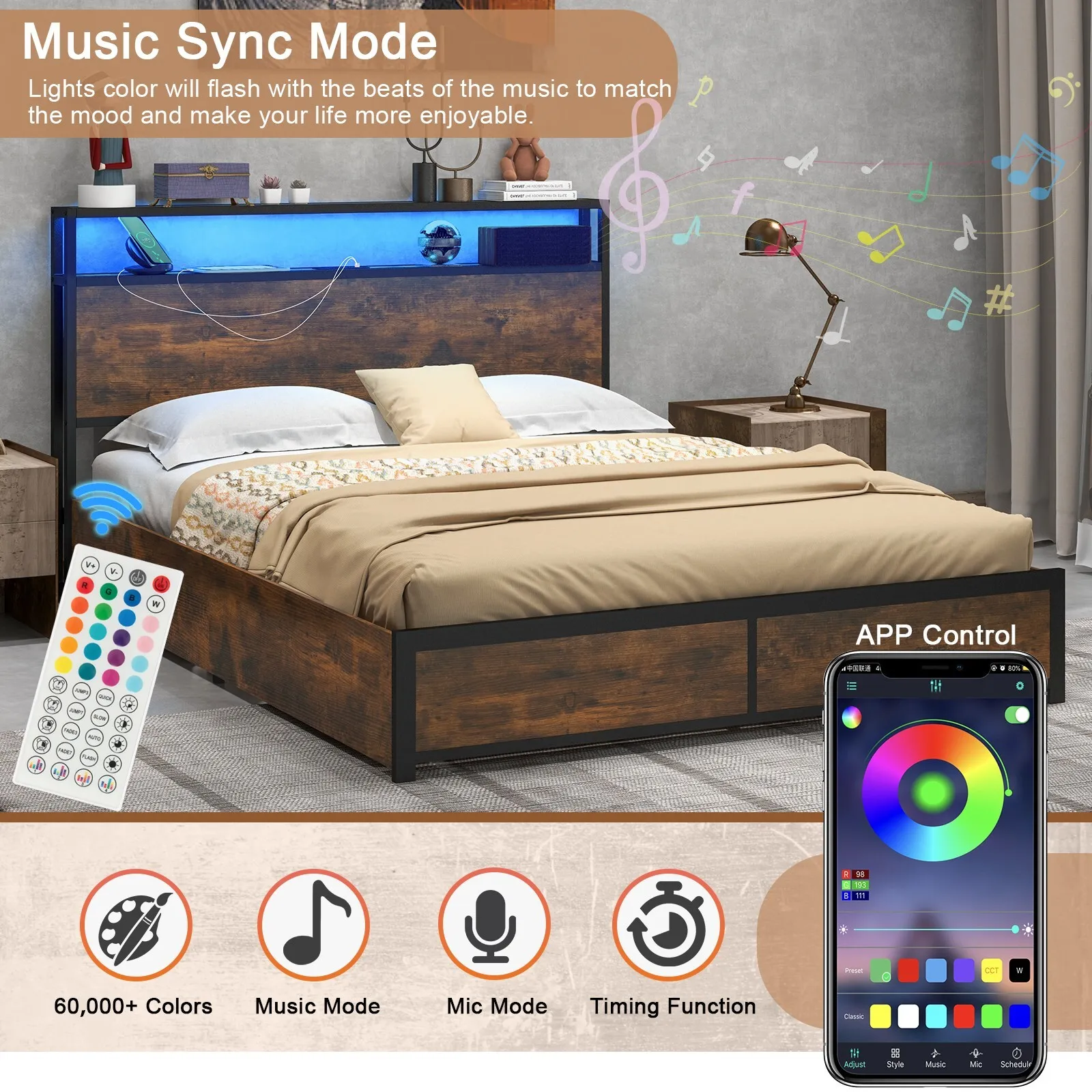 Boyle Double Metal Bed Frame With Storage - Image 6