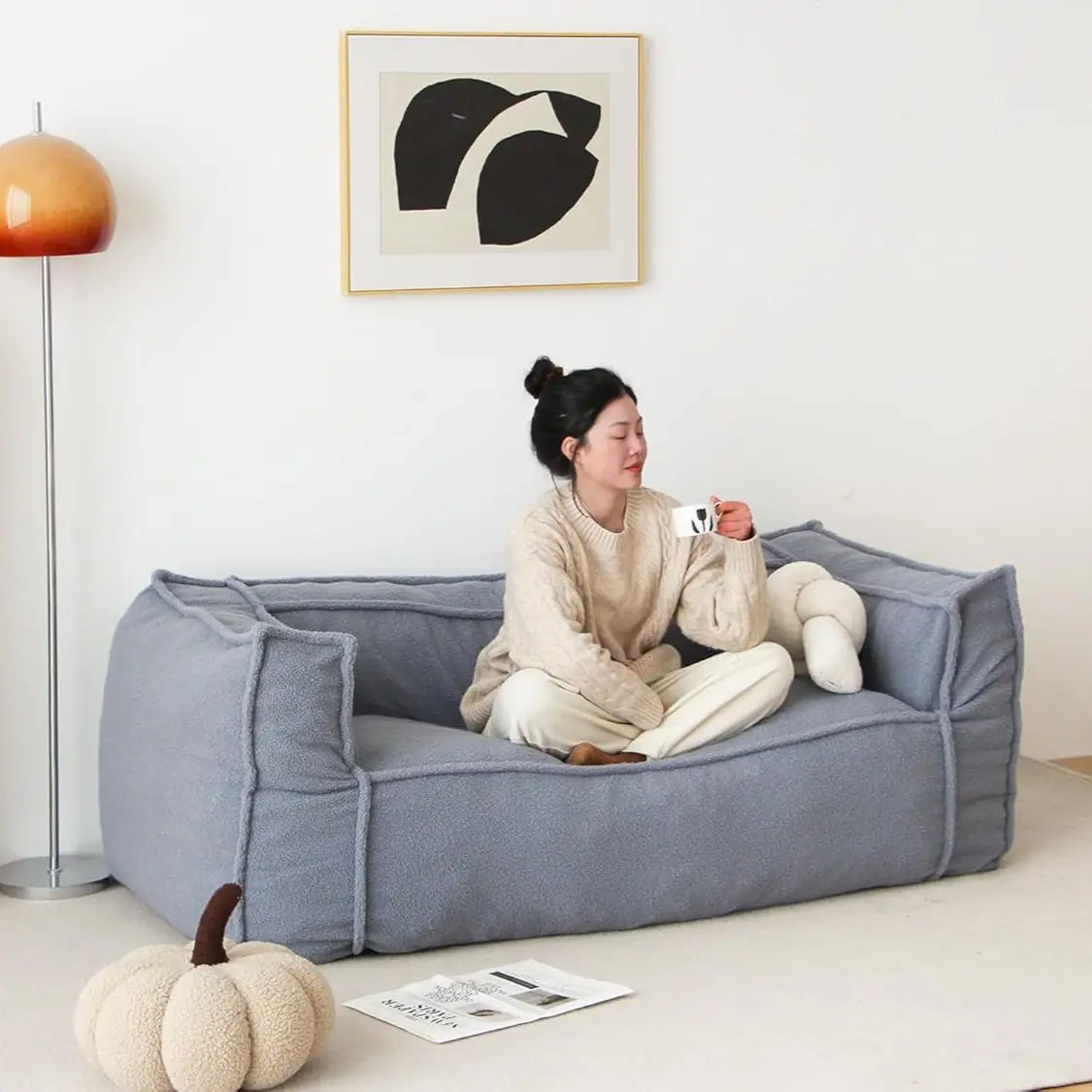 Bray Bean Bag Loveseat Sofa Couch - Image 3