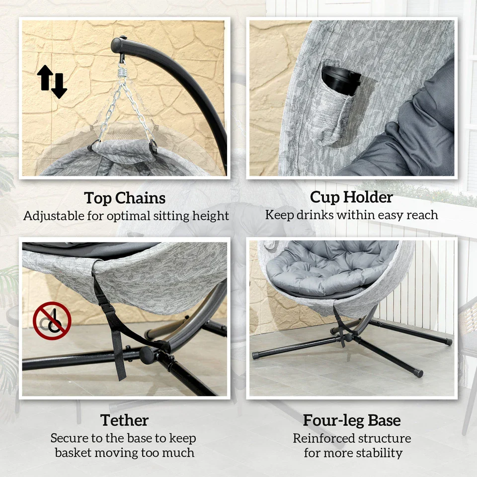 Brewer Outdoor Hanging Egg Chair - Image 6
