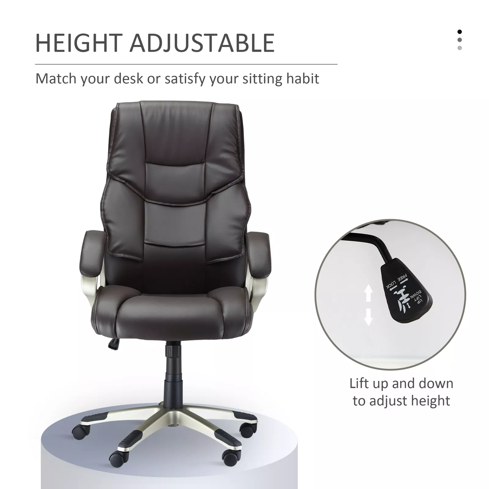 Bruce Leather Home Office Desk Chair - Image 4