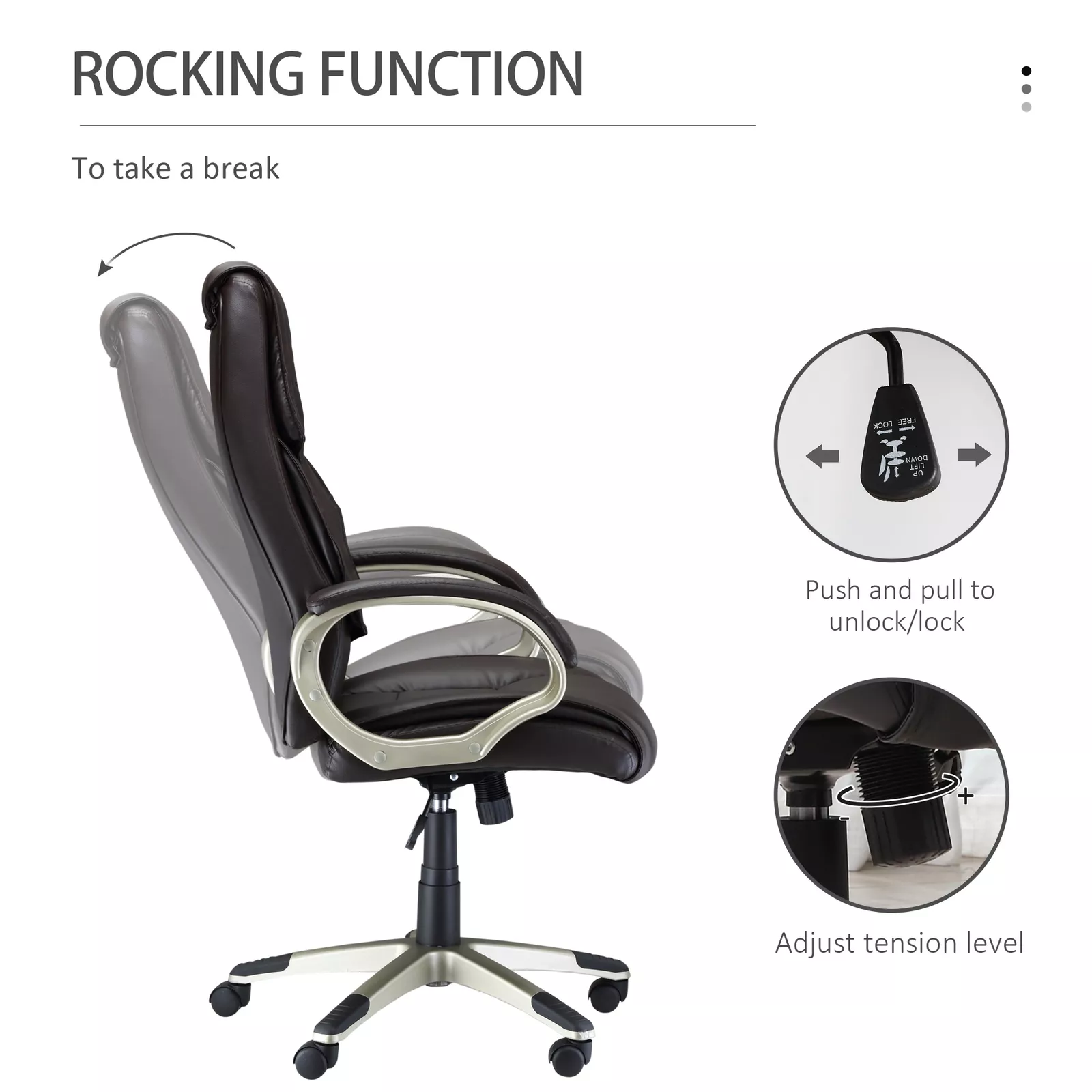 Bruce Leather Home Office Desk Chair - Image 5