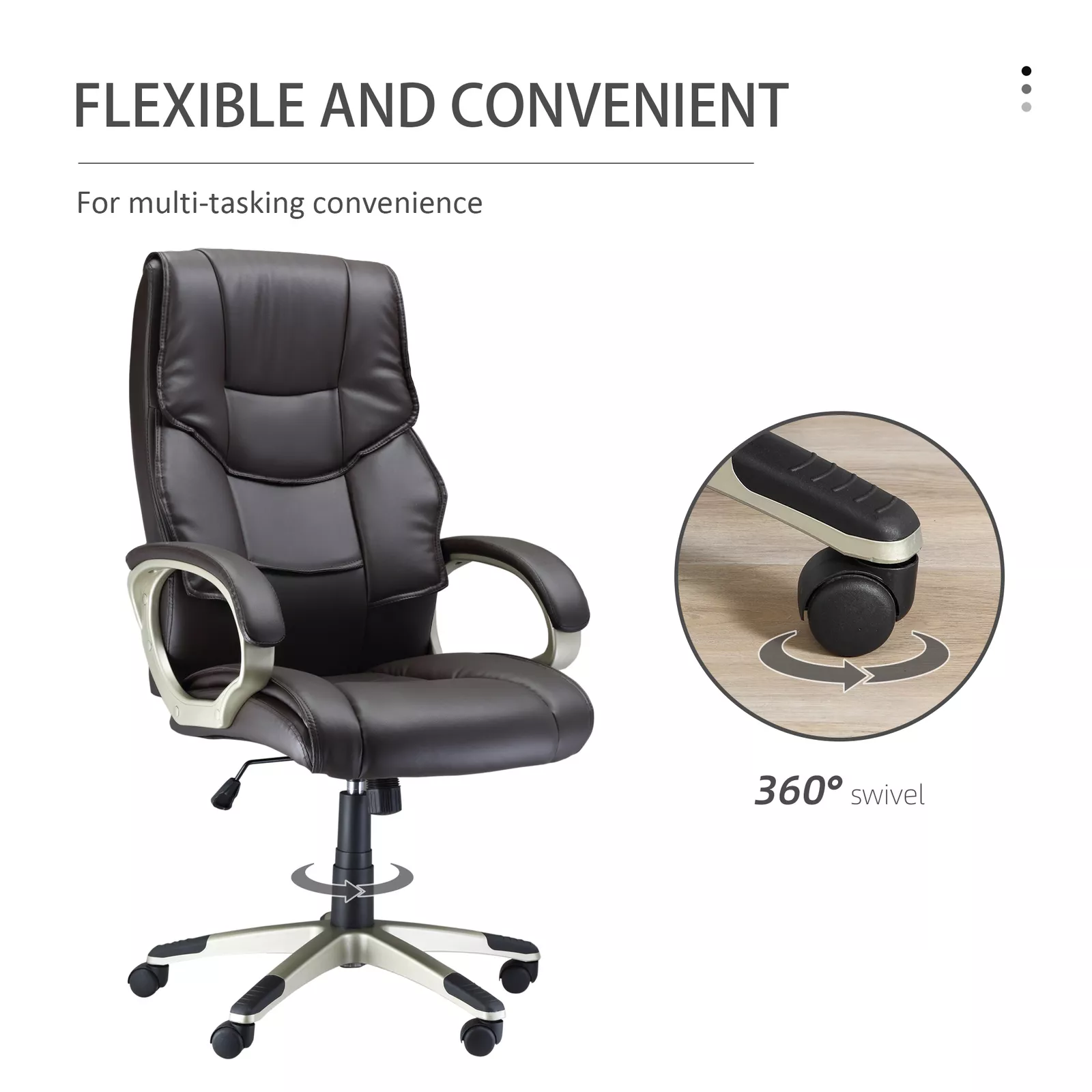 Bruce Leather Home Office Desk Chair - Image 6