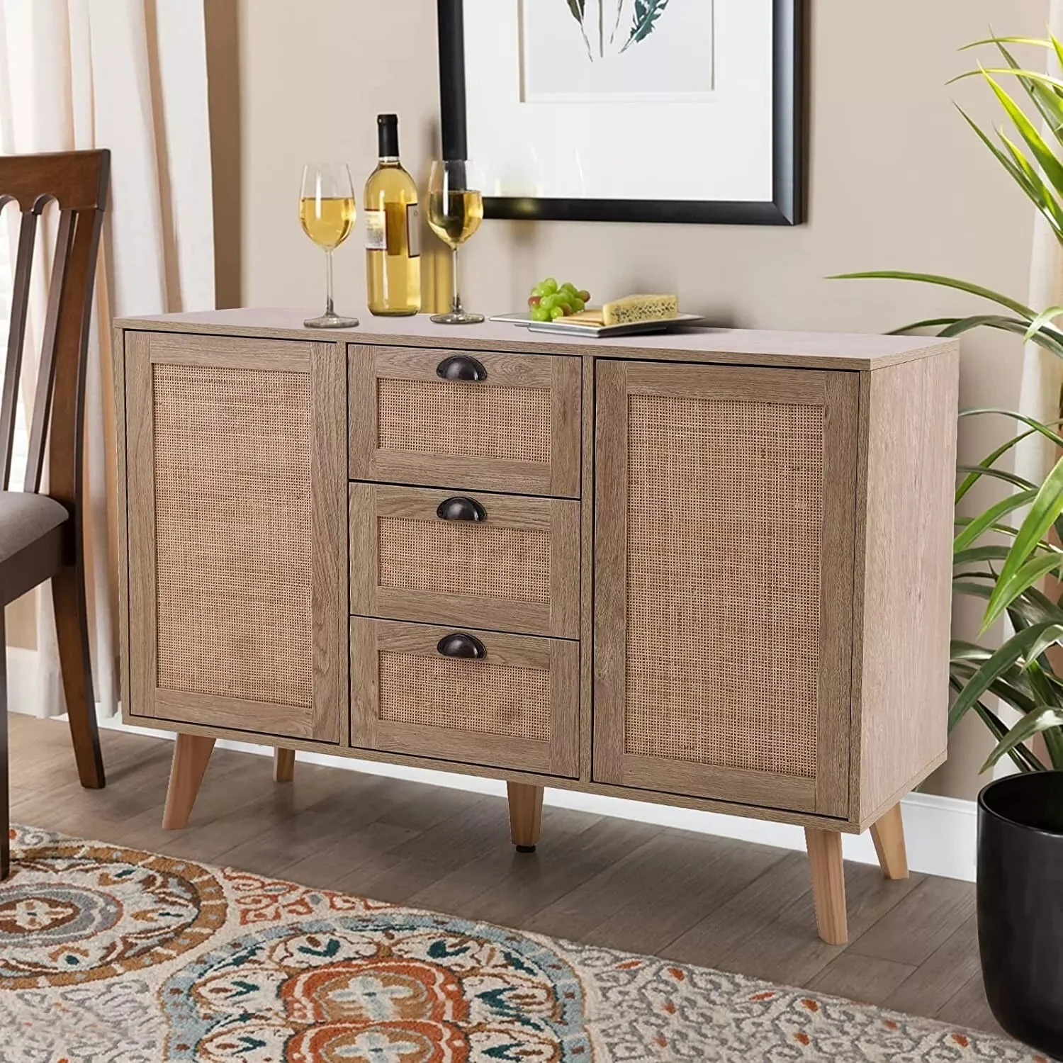 Bushra Rattan Sideboard Buffet Cabinet