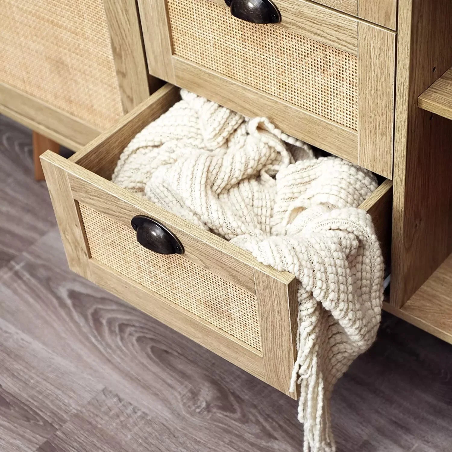 Bushra Rattan Sideboard Buffet Cabinet - Image 3