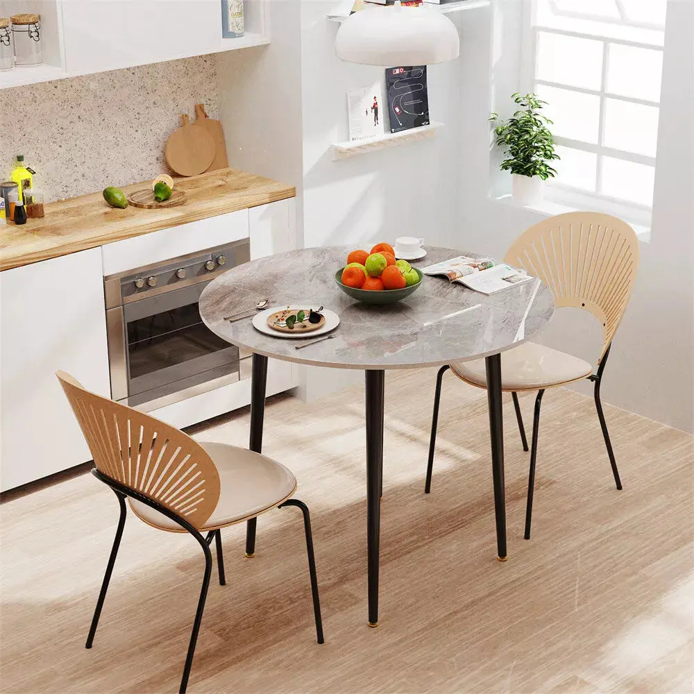 Cade Marble Round Dining Table For 4 - Image 3