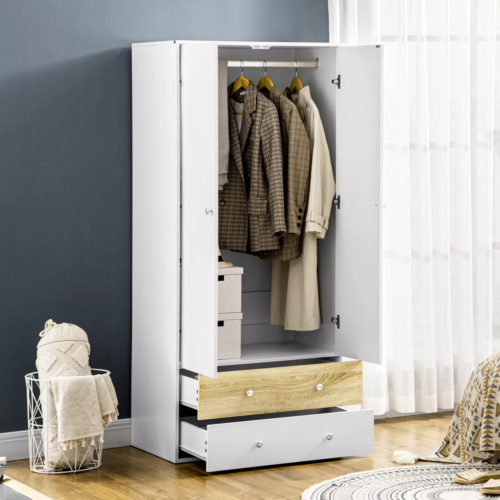 Callum 2 Door Wardrobe With Drawers - Image 3