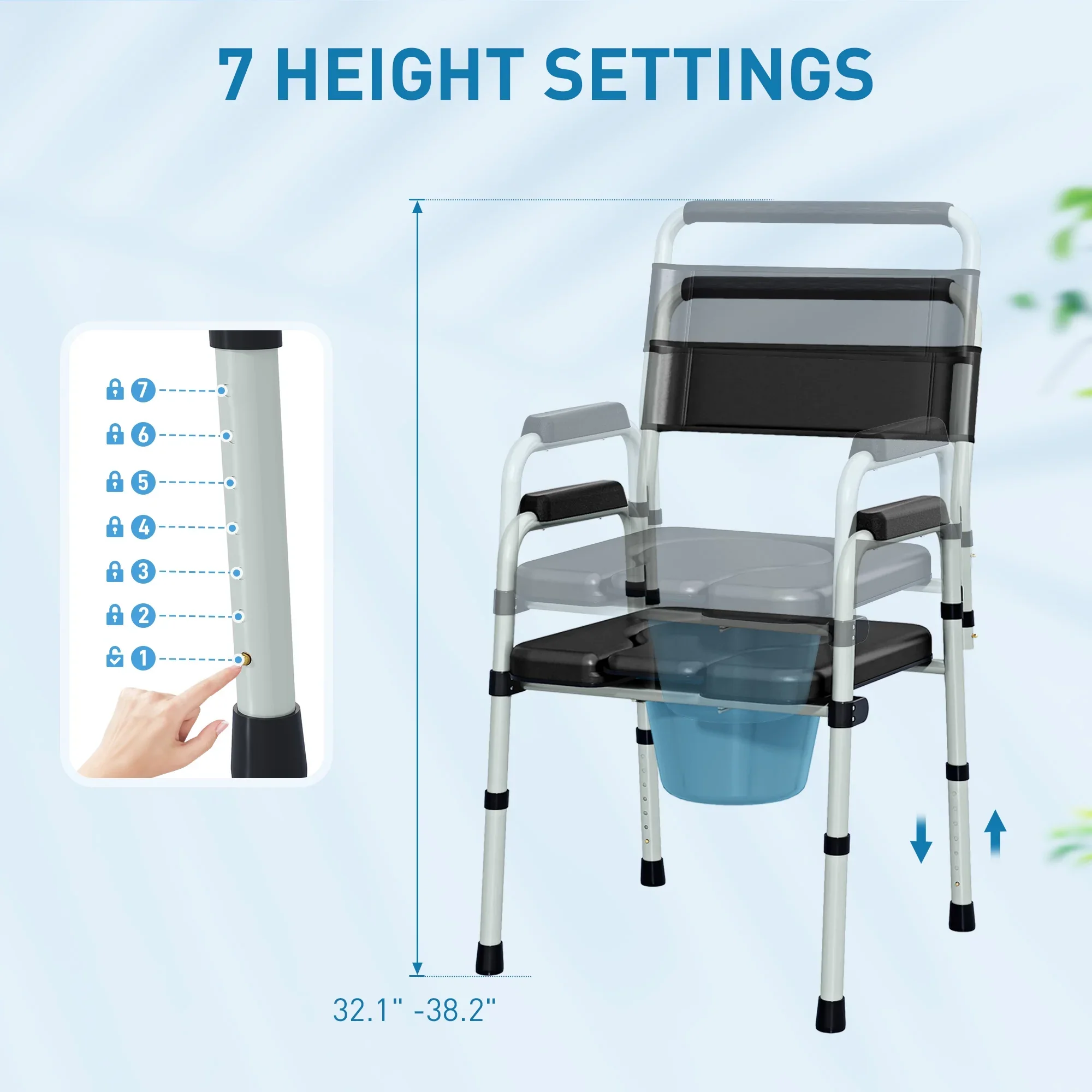 Carl Adult's Bedside Commode Chair - Image 3