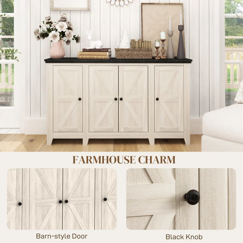 Carroll Farmhouse Sideboard Buffet Cabinet - Image 5