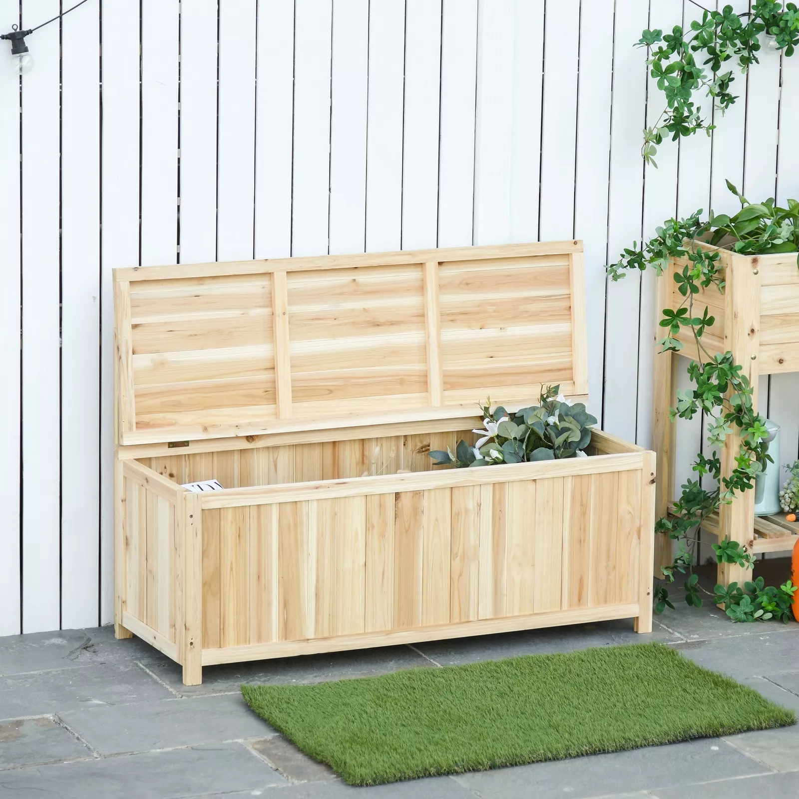Carroll Outdoor Garden Storage Bench - Image 2