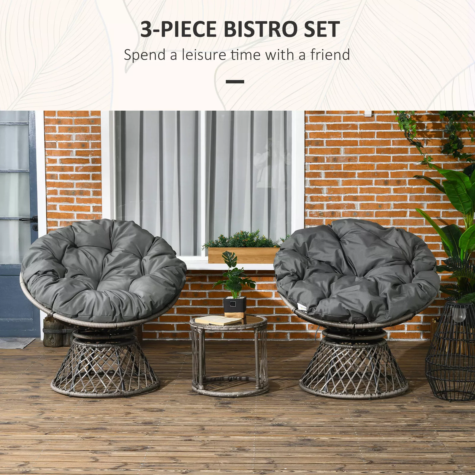 Casey Rattan Bistro Garden Furniture Set - Image 3
