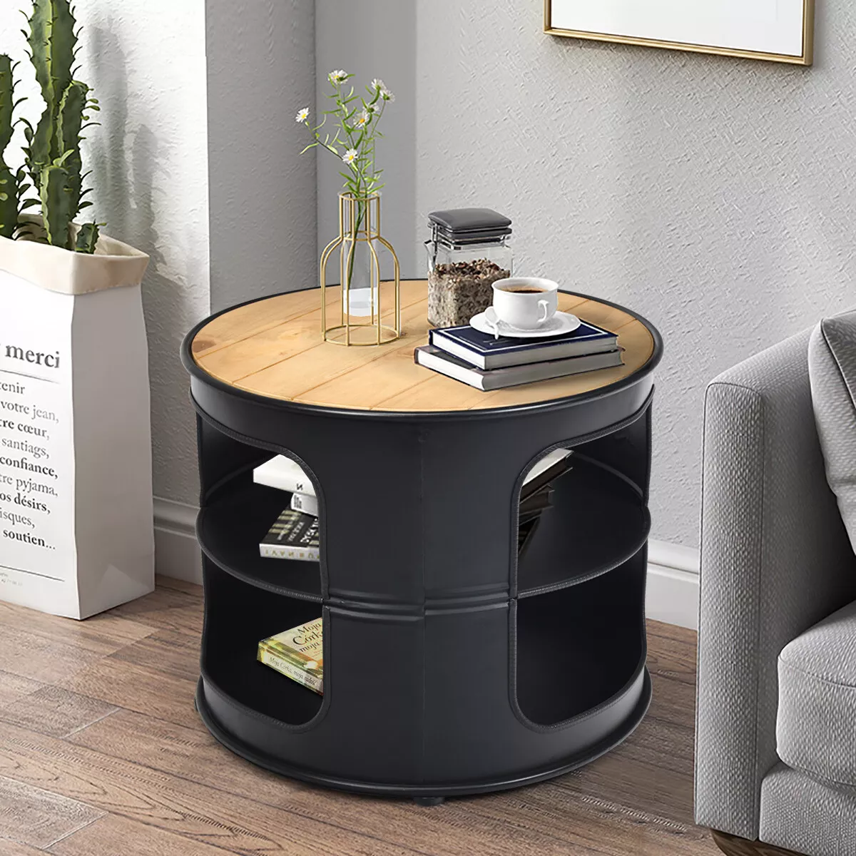 Casey Round Sofa Side End Table