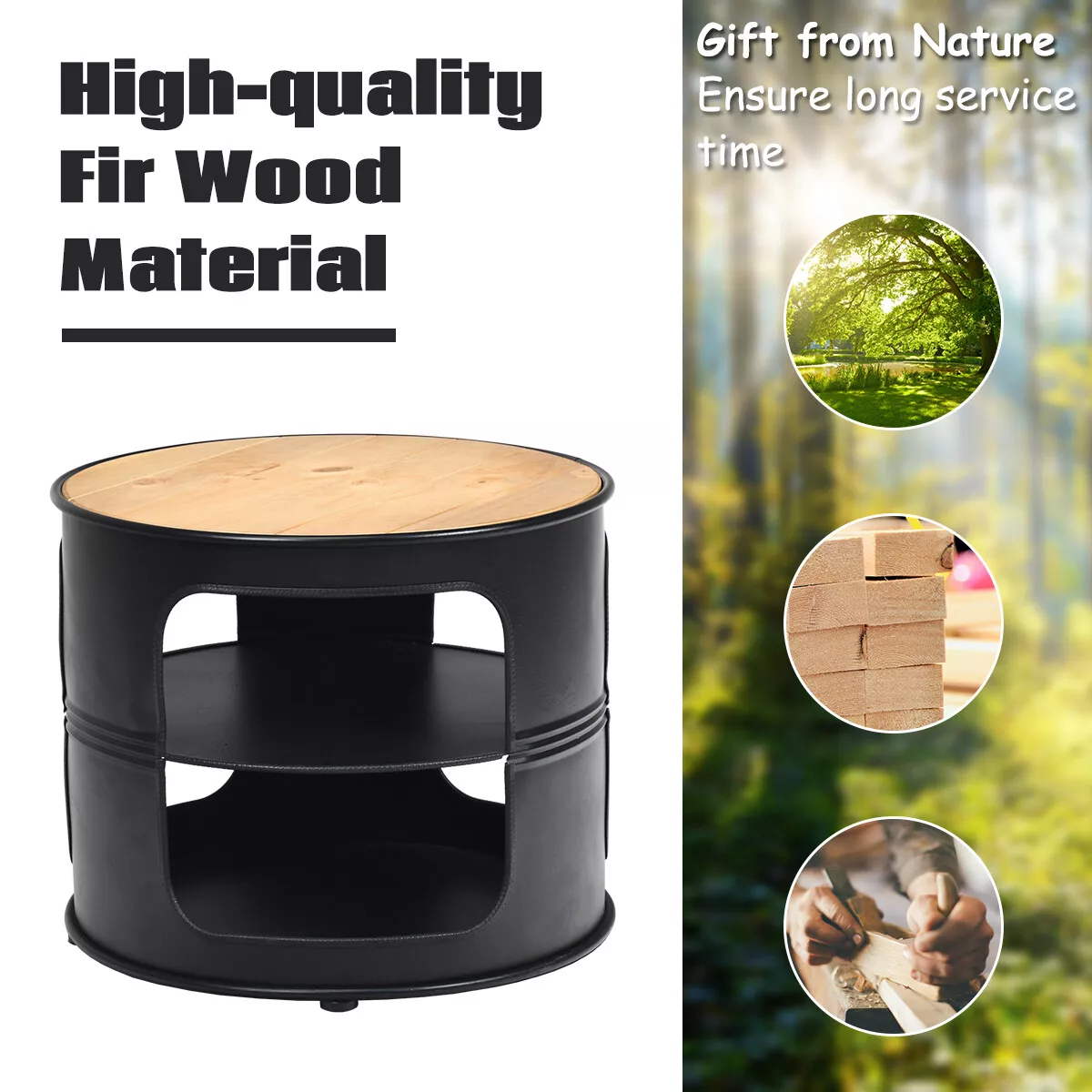 Casey Round Sofa Side End Table - Image 5