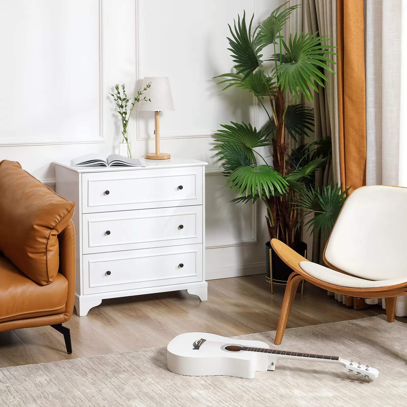 Caspar 3 Drawer Chest Dresser