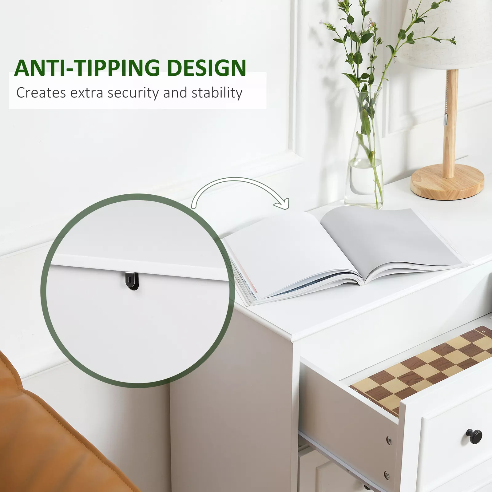 Caspar 3 Drawer Chest Dresser - Image 4