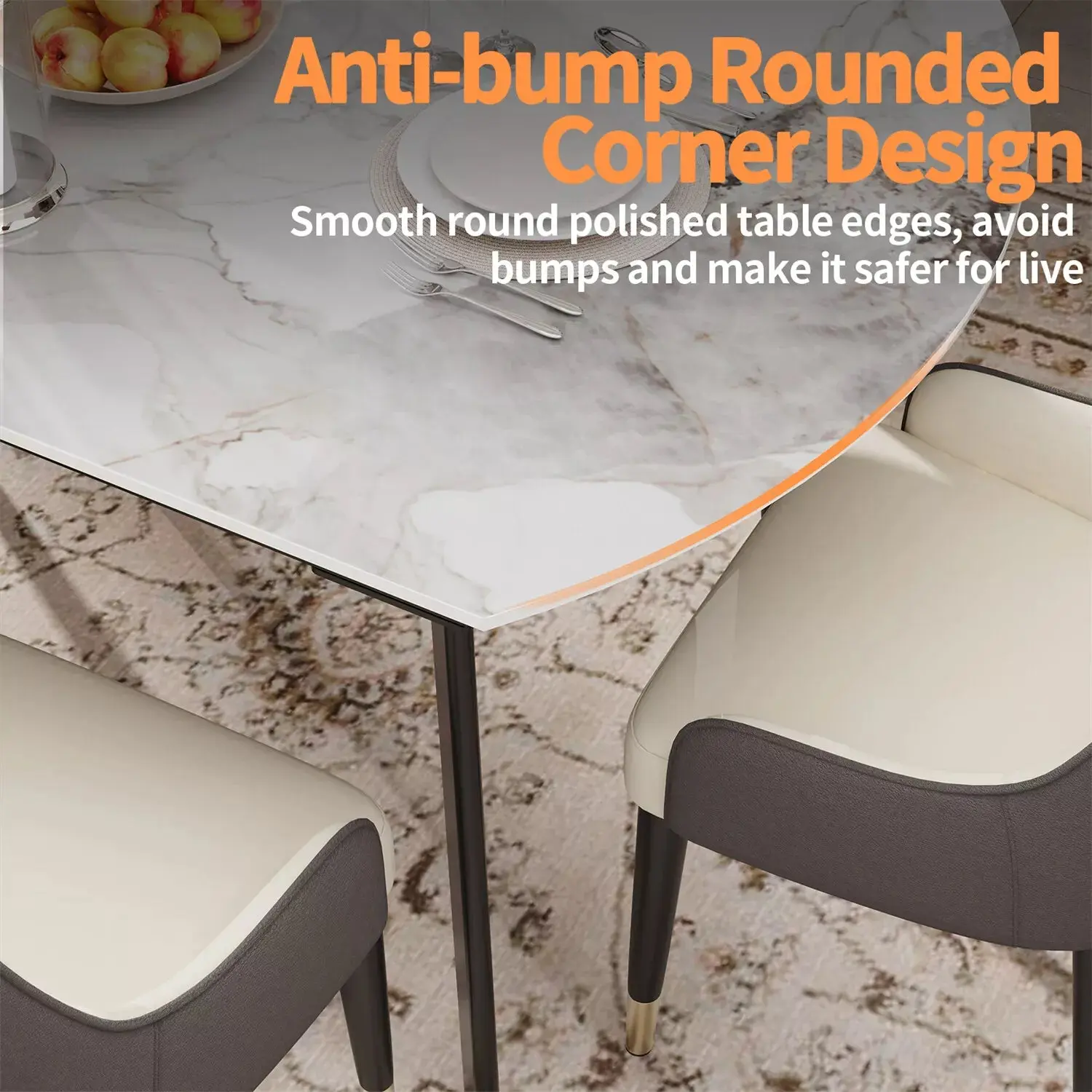 Caspar Marble Round Extendable Dining Table For 6 - Image 4