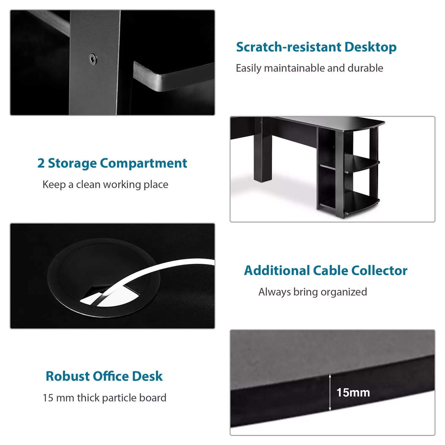 Cassie Corner L Shaped Computer Desk - Image 5