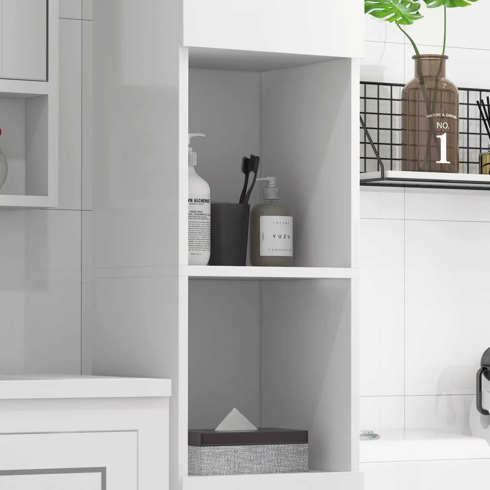 Catrin Gloss Tall Freestanding Bathroom Cabinet - Image 6