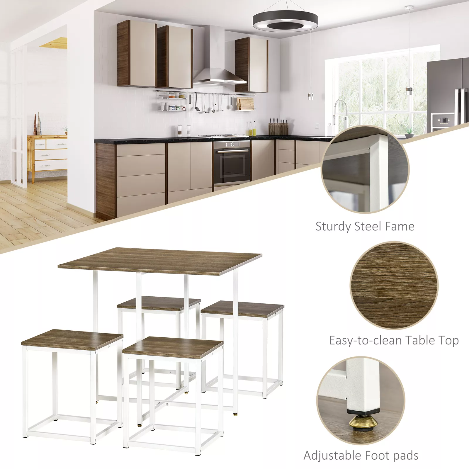 Cecil Kitchen Dining Table Set For 4 - Image 7