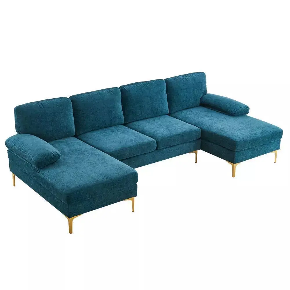 Chenille U Shaped Sectional Couch - Image 5